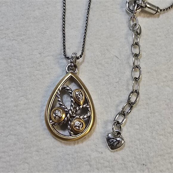 Brighton Mixed Metals Crystal Jeweled Pendant Necklace - Picture 1 of 6